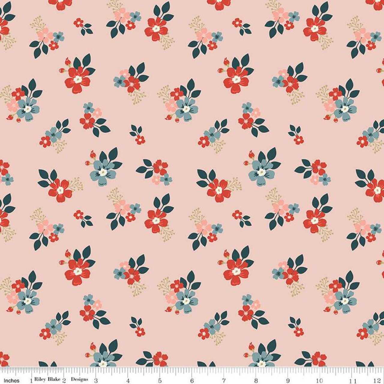 Fabric Riley Blake Blush Floral Vintage Charm by the Quarter Yard C15271-BLUSH
